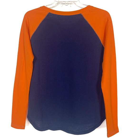Denver Broncos Touch Women's Waffle Long Sleeve T-Shirt Navy Orange - Small - Picture 3 of 11